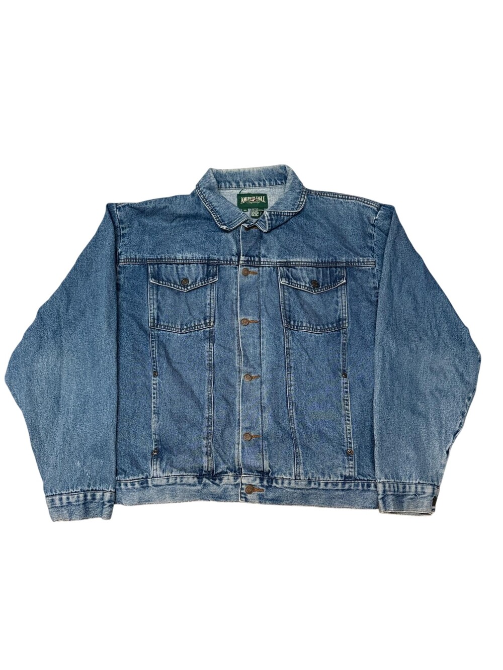 American Eagle Outfitters Denim Jacket Mens XL Blue Classic Trucker Button Front